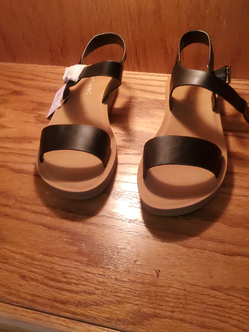 TOP Moda Black Open-Toe Slingback Platform Sandals